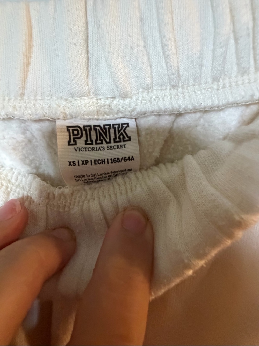 PINK Victoria’s Secret Ivory Fleece Jogger Sweatpants XS Lounge Cozy - Picture 5 of 7